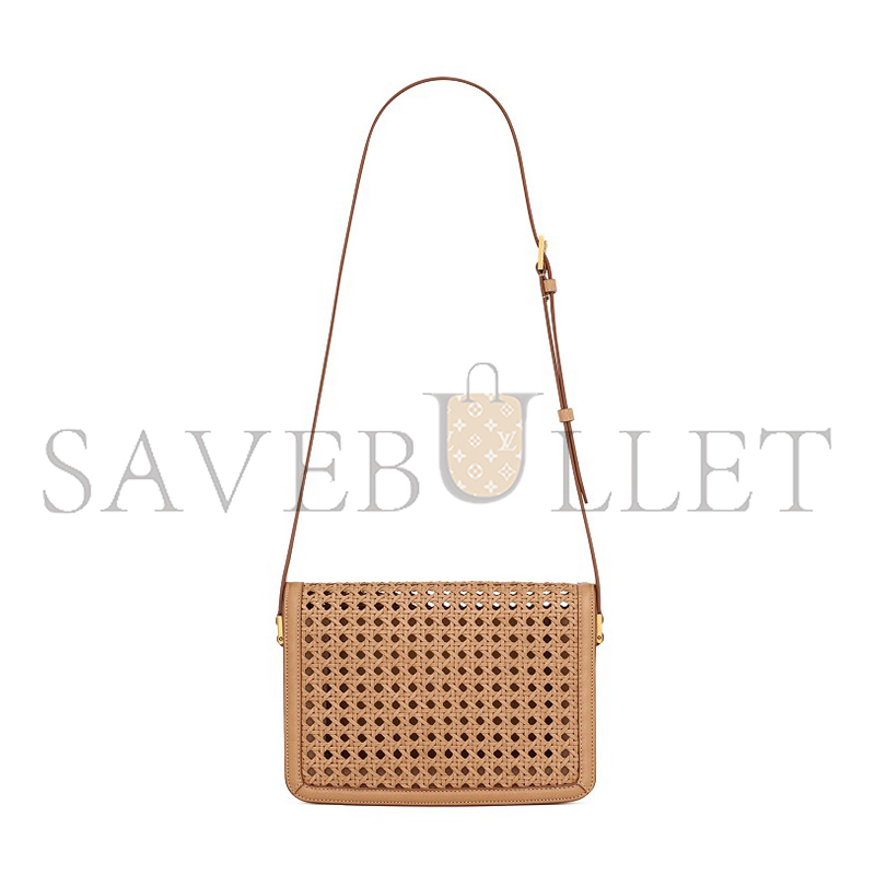 Y*L solferino medium satchel in wicker and leather 634305 (23*16*6cm)